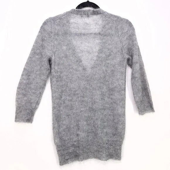 J. Crew Cardigan Womens Size Small Gray Mohair Wool Blend Business Button Up - Picture 2 of 13